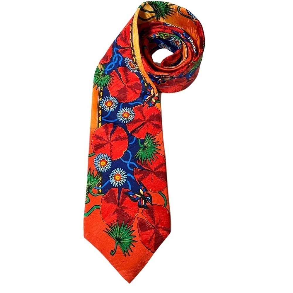 1996 Rush Limbaugh vintage silk necktie floral butterfly Made in the USA